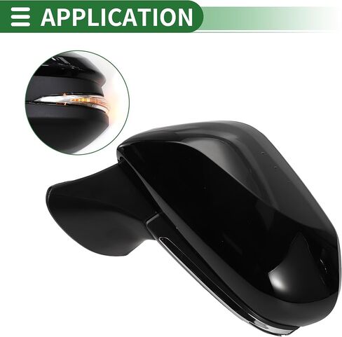 Motoforti 6 دبابيس الجانب الأيسر للسائق مرآة باب الطاقة استبدال مرآة جانبية لتويوتا كامري 2018-2022 رقم 8794006810 أسود لامع in Saudi Arabia
