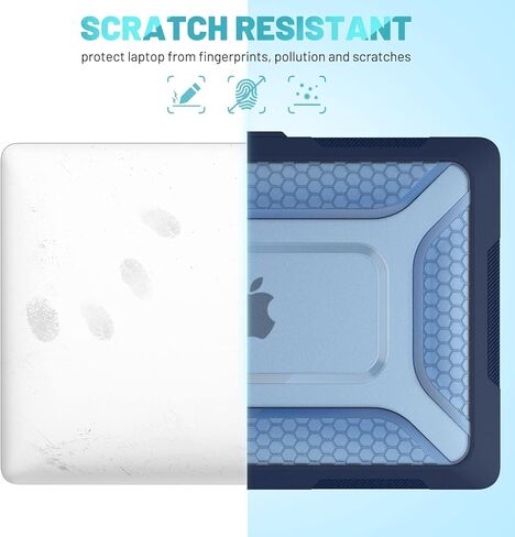 متوافق مع حافظة MacBook Pro مقاس 13 بوصة 2022 2020 M1 A2338/ A2289/ A2251، حافظة متينة مقاومة للصدمات من البولي كربونات مع ممتص الصدمات من مادة TPU وحامل قابل للطي in Saudi Arabia