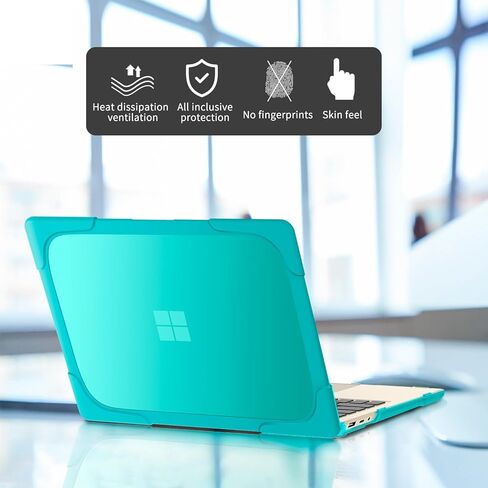 حافظة متينة لجهاز الكمبيوتر المحمول Microsoft Surface 5 4/3 15 بوصة (الموديلات: 1872/1873/1953/1979)، غطاء حماية صلب نحيف شديد التحمل مقاوم للصدمات مع مساند قابلة للطي (أزرق) in Kuwait