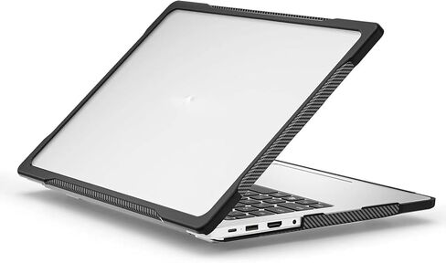 حافظة لهاتف Huawei MateBookD14/D14 SE 2022/Honor Magicbook 14/X14 2022، غطاء حماية للكمبيوتر المحمول شديد التحمل ومضاد للانزلاق ومضاد لبصمات الأصابع ومضاد للانزلاق. (أسود من خلال) in Saudi Arabia