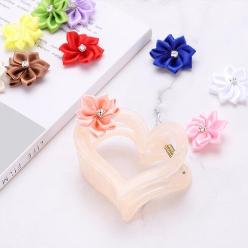 زهور شريطية صغيرة مقاس 1.2 بوصة من باتيكل، 150 قطعة من زهور شريط الساتان زهور صغيرة من القماش للحرف اليدوية لتزيين زينة الزفاف، أرجواني فاتح، 3 سم in Saudi Arabia