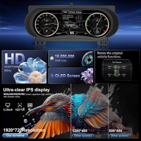 Digital Instrument Cluster Display for Jeep Wrangler JK 2011-2017 Speedometer Upgrade,12.3"HD screen1920*720,2S Fast Boot,Plug&Play,Non-Destructive Install,OTA Upgrade in Saudi Arabia