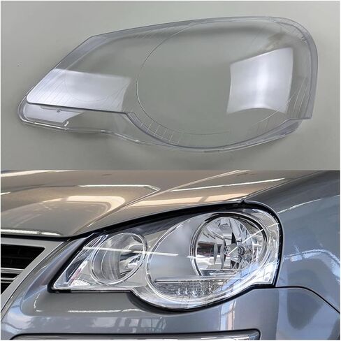 كشافات أمامية شفافة غطاء قناع المصباح شل استبدال العدسة الأصلية متوافق مع VW Polo 2006 2007 2008 2009 2010 (يمين) in Saudi Arabia