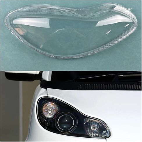 Front Headlamp Cover Headlight Shell Compatible For Mercedes-Benz Smart W451 2012 2013 Transparent Lampshade Lens(Right 1PCS) in Saudi Arabia