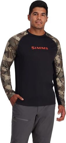 قميص Simms الرجالي Challenger Solar Crew - أكمام طويلة متعددة الأنشطة، حماية من أشعة الشمس بعامل حماية من أشعة الشمس 30+، سريع الجفاف لصيد الأسماك والمشي لمسافات طويلة والجري والملابس الكاجوال، Ghost Camo Neptune/Neptune، X-Large in Kuwait