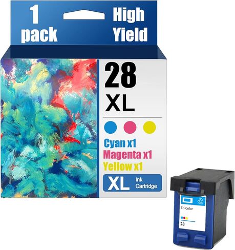 27XL 28XL Ink Cartridges Compatible for HP Deskjet 3420 3535 3550 3650 3744 3745 3845 Officejet 4255 4256 4355 5608 5609 5679 5610 PSC 1110 1210 Printer High Yield Refill, Color × 1 in Saudi Arabia