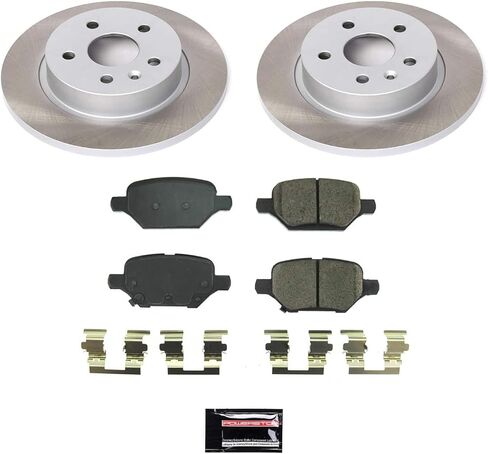 طقم فرامل خلفية Power Stop SC8488 مع دوارات فرامل شبه مطلية ووسادات فرامل سيراميك وأجهزة لـ Buick Encore 2018-2022 | شيفروليه تراكس 2018-2022 [تطبيق محدد] in Kuwait