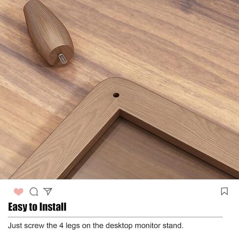 حامل شاشة زاوية خشبي، حامل شاشة كمبيوتر مثلث مريح، تصميم بسيط ورف زاوية قوي لسطح المكتب لغرفة الدراسة والمكتب in Kuwait