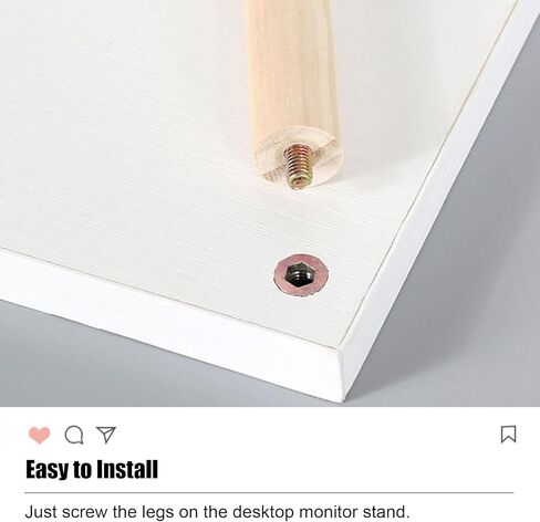 Wood Desk Dual Monitor Stand, Adjustable Length and Angle Office Desktop Organizer Riser, Extra Long Multifunctional Computer Screen Shelf (Size : H 9.7cm (3 7/8")) in Saudi Arabia
