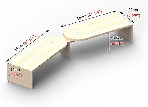 Corner Monitor Stand Dual Corner Monitor Riser Adjustable Angle, Sturdy Laptop Organizer for 2 Monitors, Solid Wood Computer Holder for Classroom/Meeting Room(15cm (5 7/8")) in Saudi Arabia