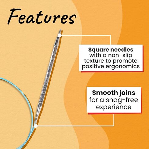 addi Rocket2 [Squared] Circular Knitting Needles - 40 Inch, US 9 (5.5mm) in Kuwait