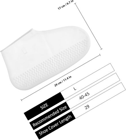 Gadpiparty 2 Pairs Waterproof Shoe Covers Silicone Non Slip Shoe Covers Non-Slip Outdoor Overshoes Galoshes Protectors Rain Overshoes for Men and Women Outdoor Cycling Camping (L, 40-45) in Kuwait