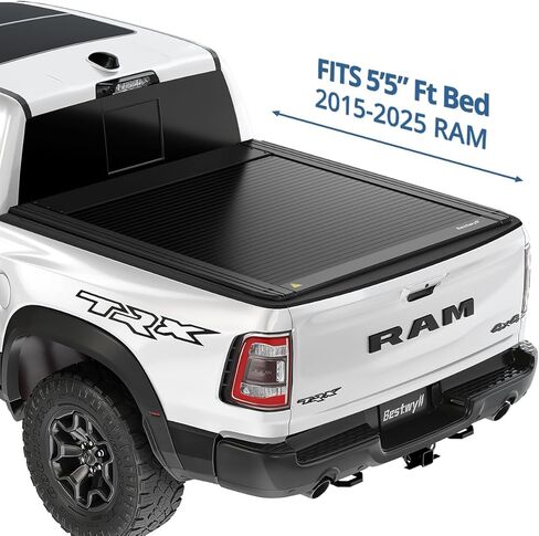Retractable Hard Tonneau Cover Fits 2009-2025 Dodge Ram 1500 5'7" (67.4") Truck Bed (incl. New Body & Classic) | No Fit W/RamBox or Stepside Model | BY22D | in Saudi Arabia
