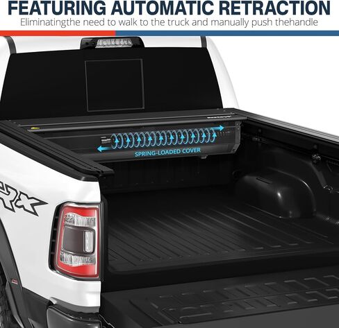 Retractable Hard Tonneau Cover Fits 2009-2025 Dodge Ram 1500 5'7" (67.4") Truck Bed (incl. New Body & Classic) | No Fit W/RamBox or Stepside Model | BY22D | in Saudi Arabia