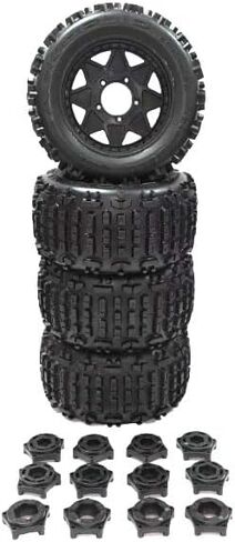 RC سيارة التحكم عن بعد MAXX ARRMA Truck Outcast 1/10 4WD Monster Tyre إطارات مطاطية لقارنة التقلب القصوى المتوافقة مع 12 مم × 14 مم × 17 مم الأبعاد: 6.0 × 3.1 × 3.8 بوصة برتقالي (مجموعة من 4) in Kuwait
