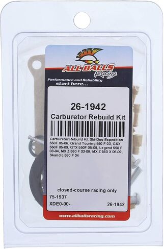 All Balls Racing 26-1942 Carburetor Rebuild Kit Compatible with/Replacement For Ski-Doo Expedition 550 F 2005, Grand Touring 550 F 2003, GSX 550 F 2005-2009, GTX 550 F 2005-2009, Legend 550 F 2003-04 in Saudi Arabia
