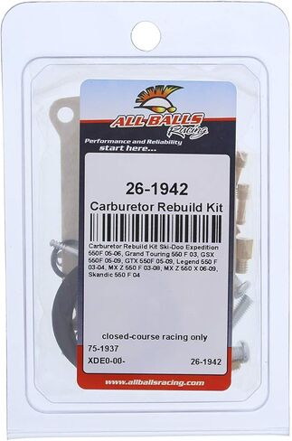 All Balls Racing 26-1942 Carburetor Rebuild Kit Compatible with/Replacement For Ski-Doo Expedition 550 F 2005, Grand Touring 550 F 2003, GSX 550 F 2005-2009, GTX 550 F 2005-2009, Legend 550 F 2003-04 in Saudi Arabia