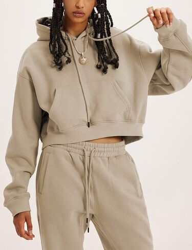 المرأة 2PC المطار تتسابق عارضة هوديي الصوف رياضية البلوز البلوز الركض السراويل جيوب in Kuwait