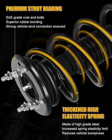Front Complete Strut Coil and Spring Assembly Fits for 2016-2017 for Ford for Explorer 2.3L, 2013-2017 for Ford for Explorer 3.5L, Struts Shocks Kit Replace 172730 in Saudi Arabia