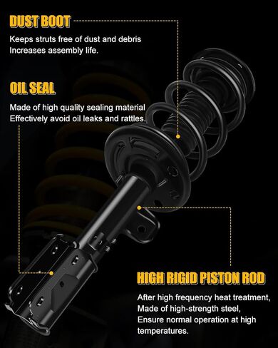 Front Complete Strut Coil and Spring Assembly Fits for 2016-2017 for Ford for Explorer 2.3L, 2013-2017 for Ford for Explorer 3.5L, Struts Shocks Kit Replace 172730 in Saudi Arabia