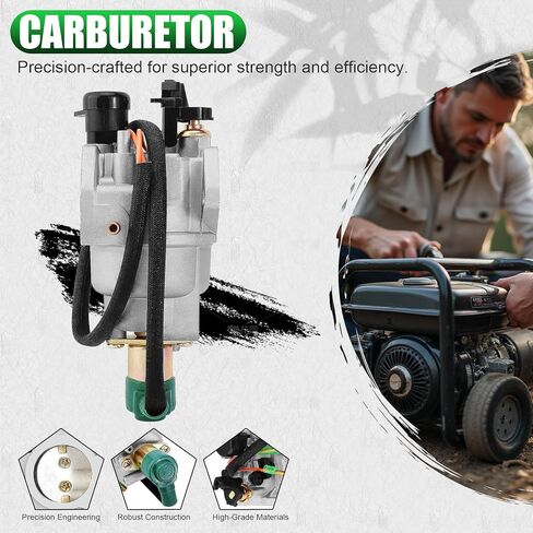 100340 Carburetor Compatible with Champion CPE Generator 5000 5400 5500 6500 6875 7000 Watt 337cc 389cc Huayi P-27-2H P27-1D 188.131000.02 46.131000.20 46.131000.21 ST182FD-1133000-A ST190FD in Saudi Arabia