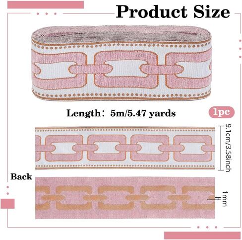 PH PandaHall 5.5Yard Embroidered Drapery Trim 3.6inch Wide Geometric Ribbon Polyester Jacquard Grid Ribbon Blue Drapery Banding Trim Tape for Drapes Curtain Banding Sewing Clothing Decor in Saudi Arabia