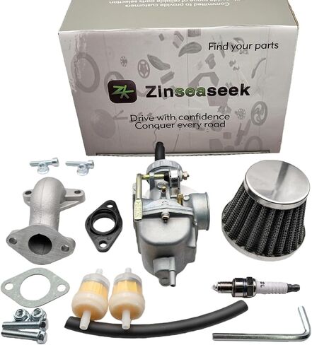 PZ20 20mm Carburetor Air Filter Fuel Filter Kit for 4 Stroke Go Kart Dirt Bike ATVs XR70 XR80 CRF70 CRF80F Apollino Baja Coolster Kazuma Lifan Roketa Redcat Taotao (PZ20-Red) in Saudi Arabia