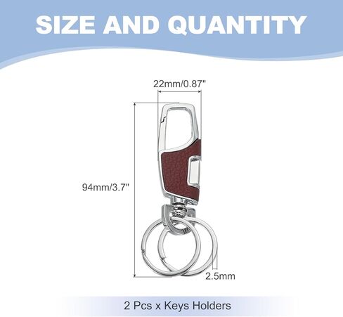 MECCANIXITY Car Key Chain, Detachable Leather Keychain Stainless Steel Buckle Keys Holder with Rings for Men and Women in Saudi Arabia
