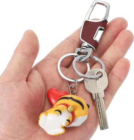 MECCANIXITY Car Key Chain, Detachable Leather Keychain Stainless Steel Buckle Keys Holder with Rings for Men and Women in Saudi Arabia