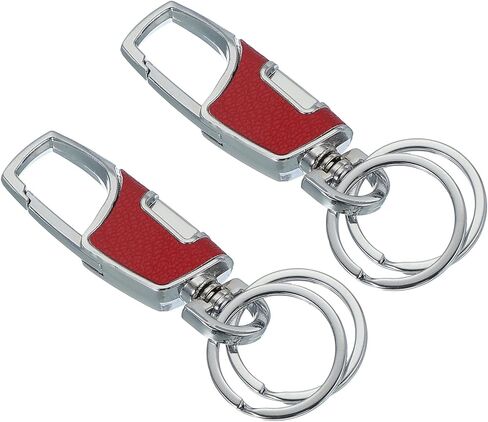 MECCANIXITY Car Key Chain, Detachable Leather Keychain Stainless Steel Buckle Keys Holder with Rings for Men and Women in Saudi Arabia