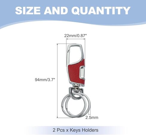 MECCANIXITY Car Key Chain, Detachable Leather Keychain Stainless Steel Buckle Keys Holder with Rings for Men and Women in Saudi Arabia