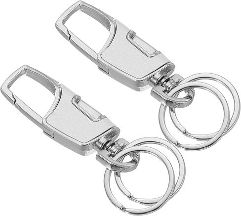 MECCANIXITY Car Key Chain, Detachable Leather Keychain Stainless Steel Buckle Keys Holder with Rings for Men and Women in Saudi Arabia