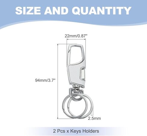 MECCANIXITY Car Key Chain, Detachable Leather Keychain Stainless Steel Buckle Keys Holder with Rings for Men and Women in Saudi Arabia