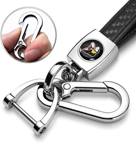 iPick Image Compatible with Dodge Scat-Pack in Black Real Carbon Fiber Loop-Strap Chrome Hook Key Chain in Saudi Arabia