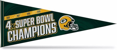 Rico Industries NFL Football Kansas City Chiefs 4 Time Super Bowl Champs 12" x 30" Felt Wall Décor Pennant - Great for Home/Bed Room/Man Cave Décor in Saudi Arabia