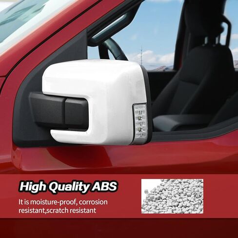 JeCar White Side Mirror Cover Trim Fit for Ford F150 2021+ Exterior View Mirror Cover Cap (2pcs) in Saudi Arabia