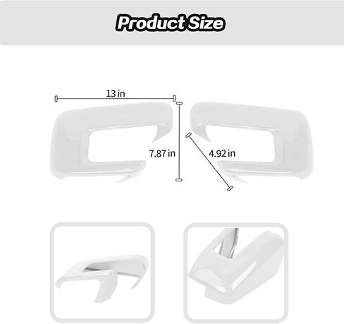 JeCar White Side Mirror Cover Trim Fit for Ford F150 2021+ Exterior View Mirror Cover Cap (2pcs) in Saudi Arabia