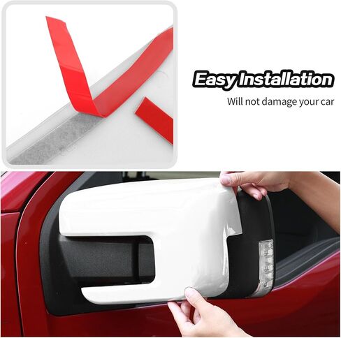 JeCar White Side Mirror Cover Trim Fit for Ford F150 2021+ Exterior View Mirror Cover Cap (2pcs) in Saudi Arabia