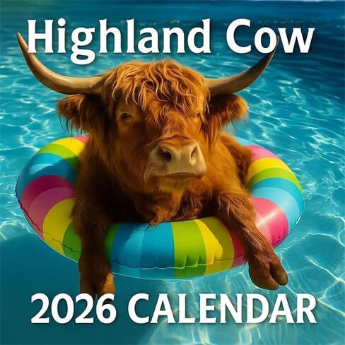 2026 Highland Cow Wall Calendar, Highland Cattle Calendar, 12 Month Wall Calendars in Saudi Arabia