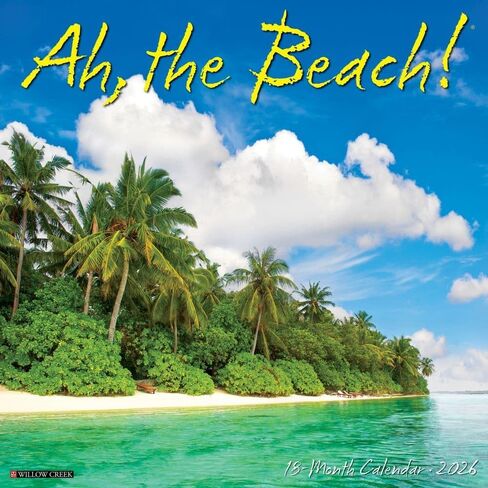 Willow Creek Press, Ah Beach 2026 Wall Calendar, 12'' X 12'', 18-Month Calendar with Stapled Binding in Saudi Arabia
