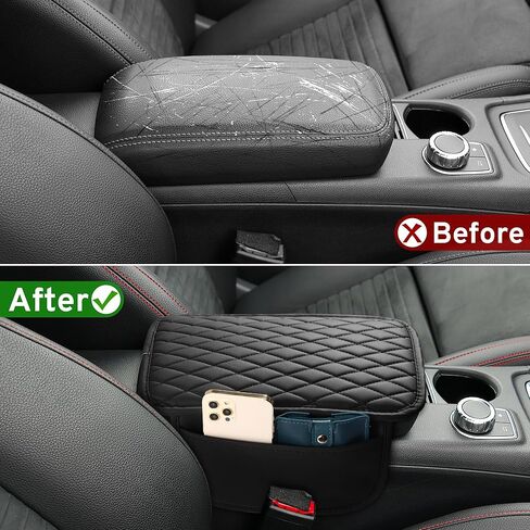 Center Console Cover for Honda CRV CR-V Accessories 2017-2022 Car Armrest Arm Rest Cover Middle Console Pad Protector Leather (Black) in Saudi Arabia