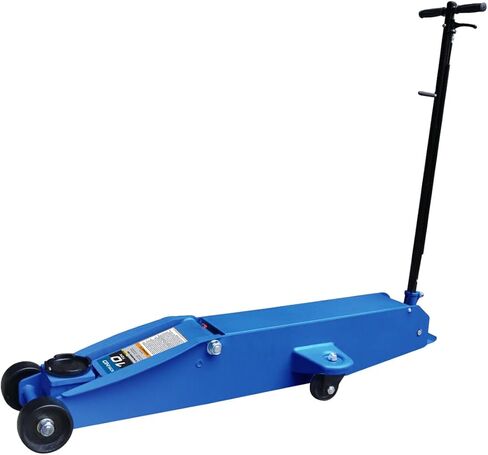 K Tool International HD63186 10 Ton Hydraulic Service Jack with Foot Pedal for Garages, Repair Shops and DIY, 20,000 lbs., Swivel Rear Casters, 3 Position Locking Handle, Built-in Bypass Valve, Blue in Saudi Arabia