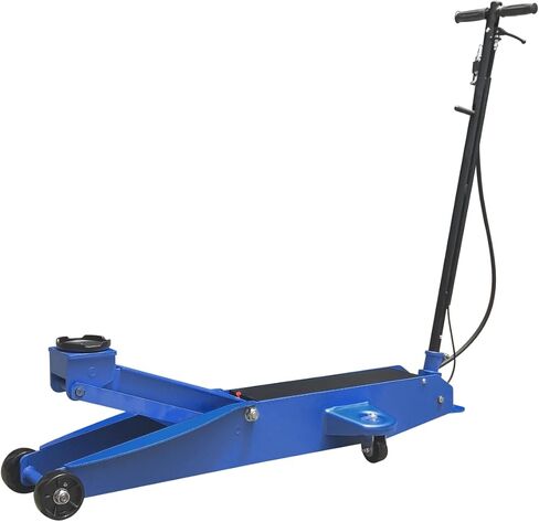 K Tool International HD63186 10 Ton Hydraulic Service Jack with Foot Pedal for Garages, Repair Shops and DIY, 20,000 lbs., Swivel Rear Casters, 3 Position Locking Handle, Built-in Bypass Valve, Blue in Saudi Arabia
