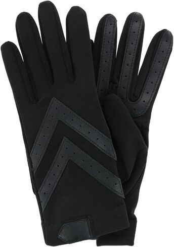 isotoner Women's SmartDri Spandex 3-Button Length Chevron Glove - A30730 (Black Heather, L/XL) in Saudi Arabia