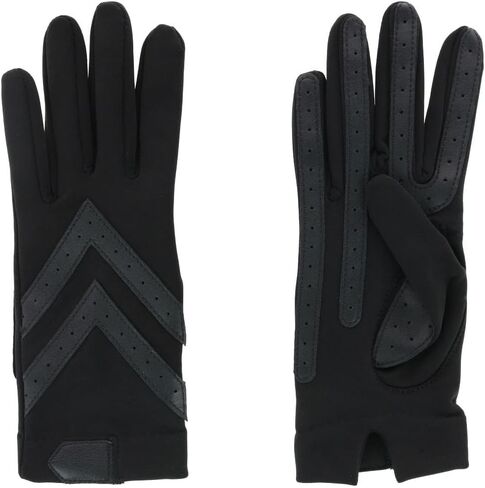 isotoner Women's SmartDri Spandex 3-Button Length Chevron Glove - A30730 (Black Heather, L/XL) in Saudi Arabia