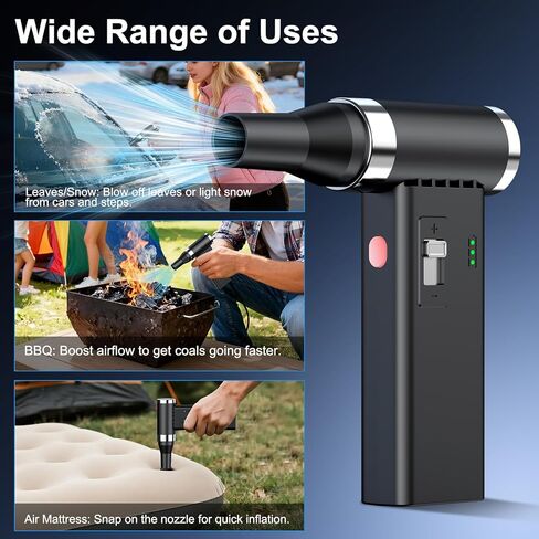 Mini Ultra-Slim Electric Compressed Air Duster, 150,000RPM Brushless Motor, Powerful Airflow for Keyboard/PC/Car, USB-C Rechargeable in Saudi Arabia