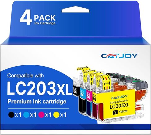 خراطيش حبر LC203XL LC201 بديلة لـ Brother LC203 LC201XL للاستخدام مع MFC-J480DW MFC-J880DW MFC-J4420DW MFC-J680DW MFC-J885DW (أسود، سماوي، أرجواني، أصفر، 4 عبوات) in Kuwait