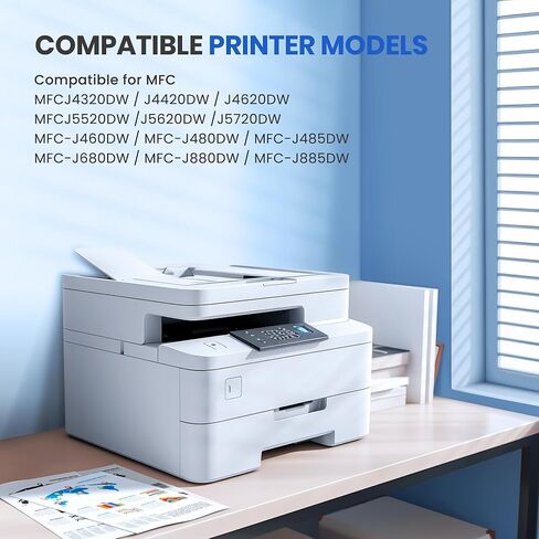 خراطيش حبر LC203XL LC201 بديلة لـ Brother LC203 LC201XL للاستخدام مع MFC-J480DW MFC-J880DW MFC-J4420DW MFC-J680DW MFC-J885DW (أسود، سماوي، أرجواني، أصفر، 4 عبوات) in Kuwait