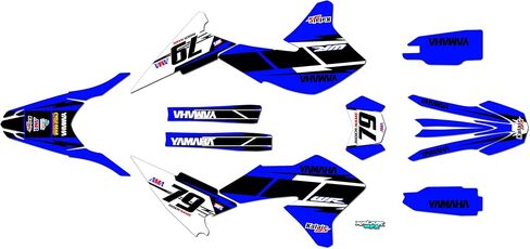 مجموعة رسومات لـ Yamaha WR250R WR250X (2008-2021) سلسلة المستقبل أزرق 09 ميل - مجموعة ملصقات رسومات السباق المخصصة للدراجة الترابية، بدون بلاستيك in Kuwait