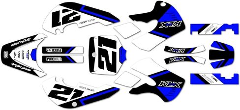 مجموعة رسومات لـ Kawasaki KLX 110 (2002-2009) Enigma Series Red 09 Mil - مجموعة ملصقات رسومات السباق المخصصة للدراجة الترابية، بدون بلاستيك in Kuwait